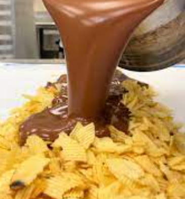 Barra de batata chips com chocolate