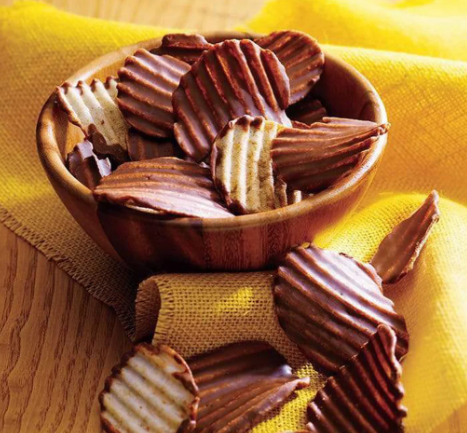 Barra de batata chips com chocolate