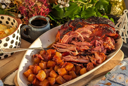 Pernil desfiado com molho de maçã na pressão - Dia dos Pais