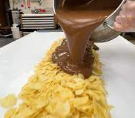 Barra de batata chips com chocolate