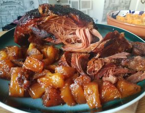 Pernil desfiado com molho de maçã na pressão - Dia dos Pais